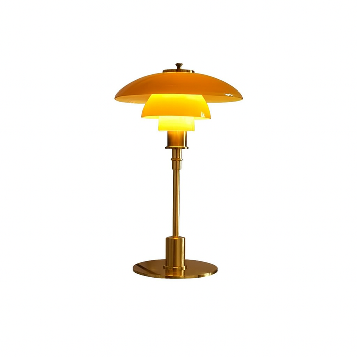 Bauhaus Ember Tischlampe mit Glas und Metallfuß