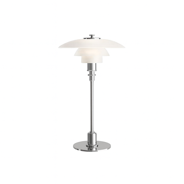 Bauhaus Ember Tischlampe mit Glas und Metallfuß