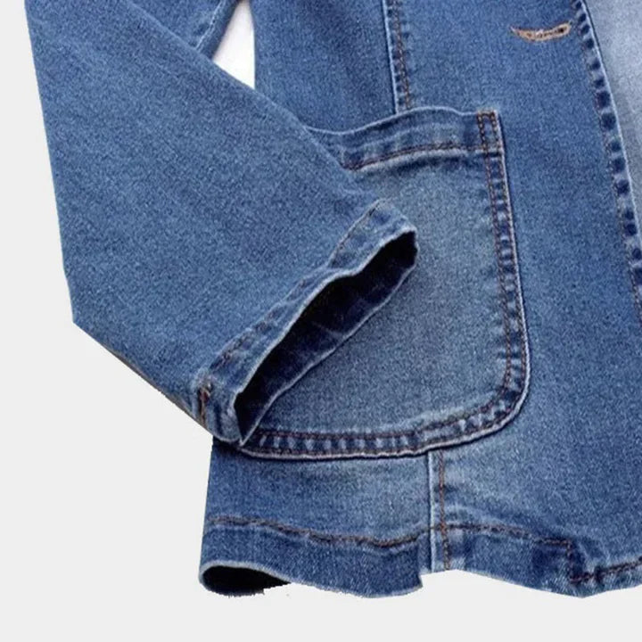 Damen Denimblazer Mit Figurbetontem Schnitt