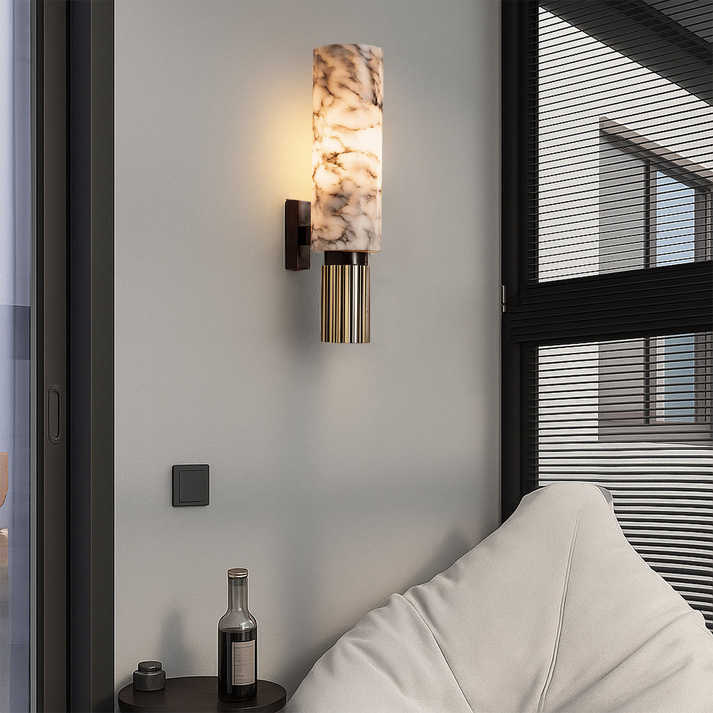 Wandleuchte aus Kupfer und Stein mit modernem Design