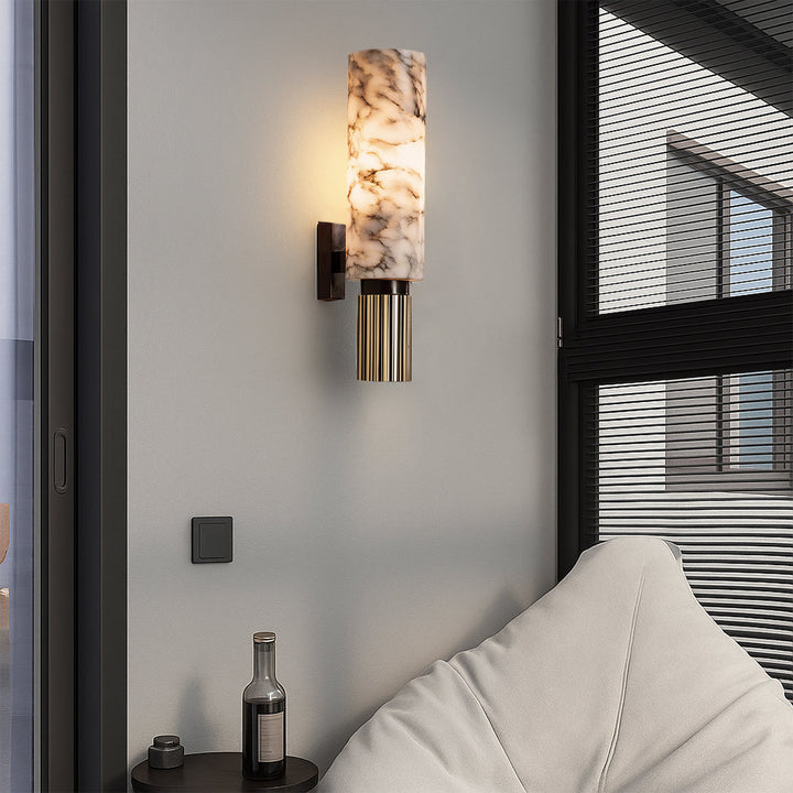 Wandleuchte aus Kupfer und Stein mit modernem Design