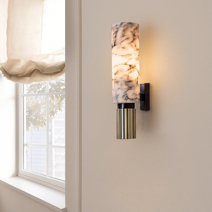 Wandleuchte aus Kupfer und Stein mit modernem Design