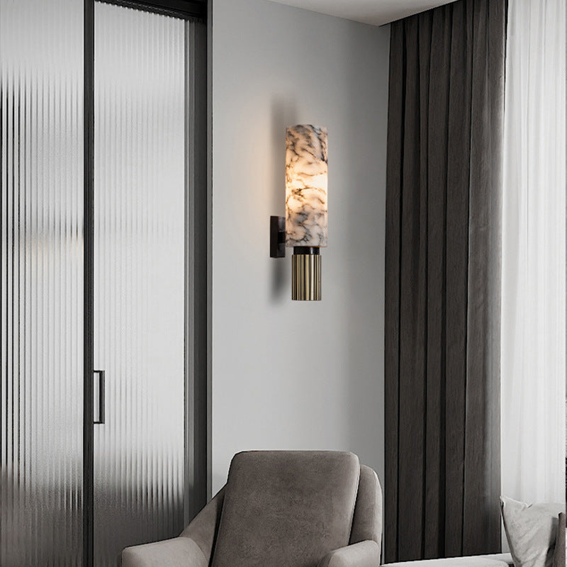 Wandleuchte aus Kupfer und Stein mit modernem Design