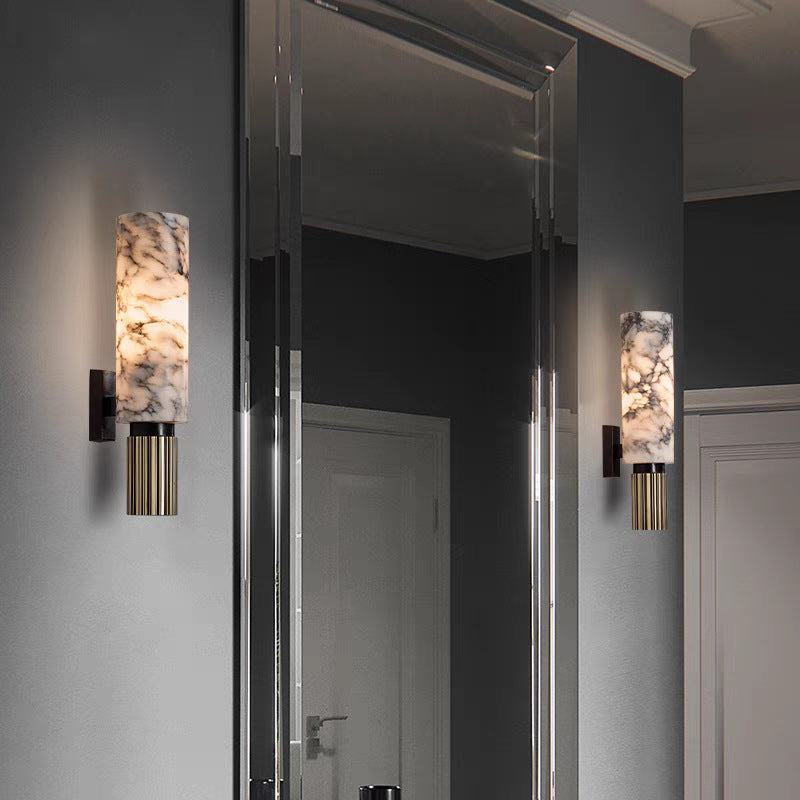 Wandleuchte aus Kupfer und Stein mit modernem Design