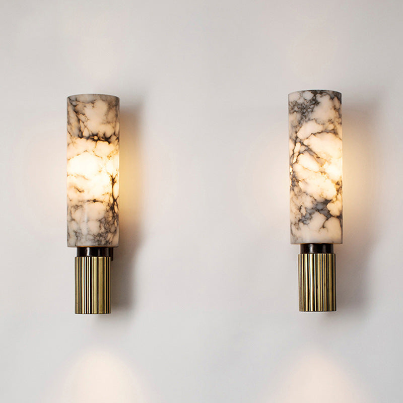 Wandleuchte aus Kupfer und Stein mit modernem Design
