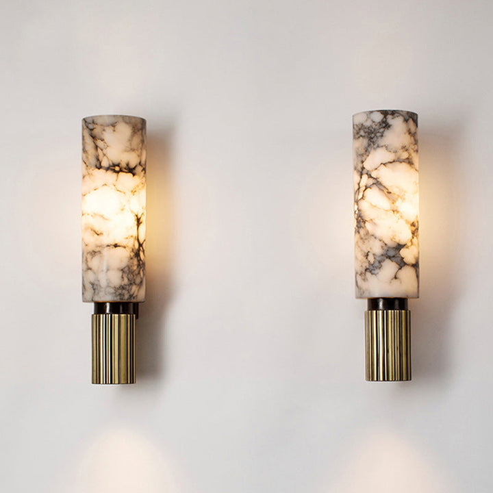 Wandleuchte aus Kupfer und Stein mit modernem Design