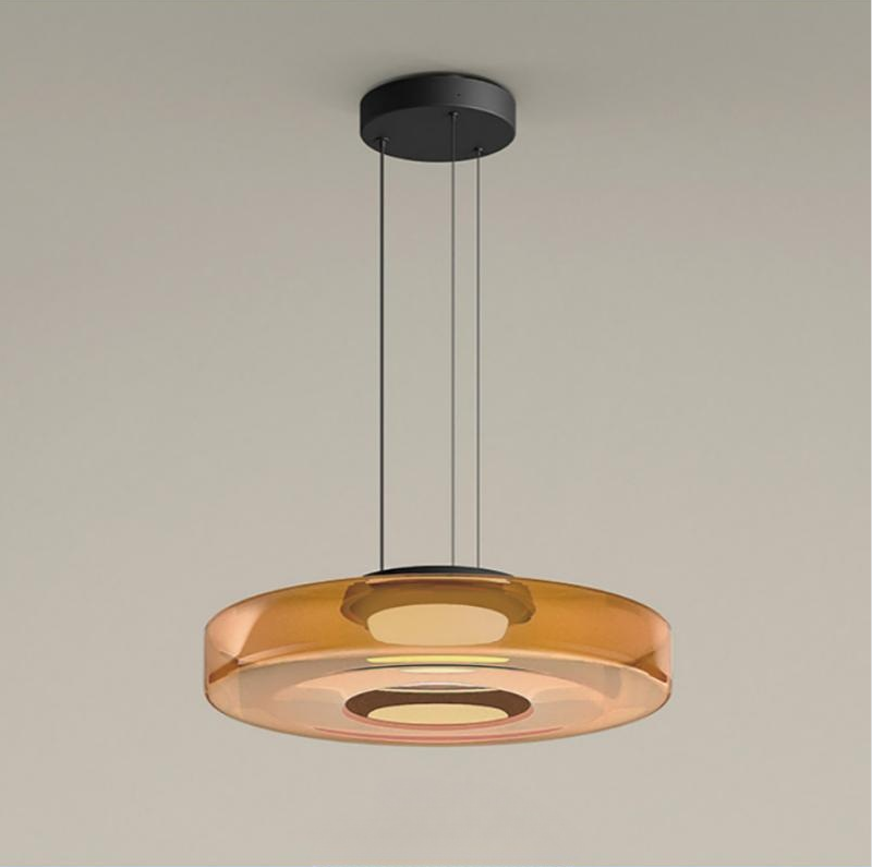 Bauhaus-inspirierte Glas Pendelleuchte mit LED und Höhenverstellung