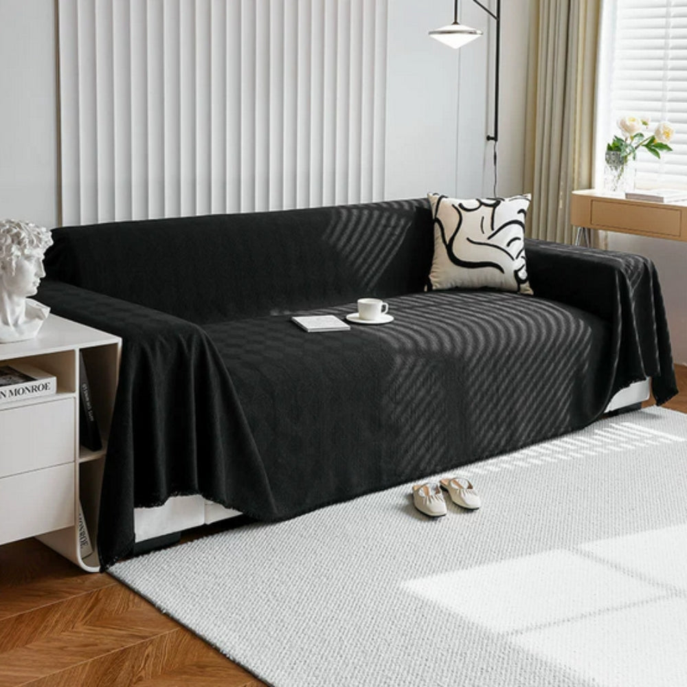 Sofahusse mit Rautenmuster – Chenille Überwurf für modernen Schutz