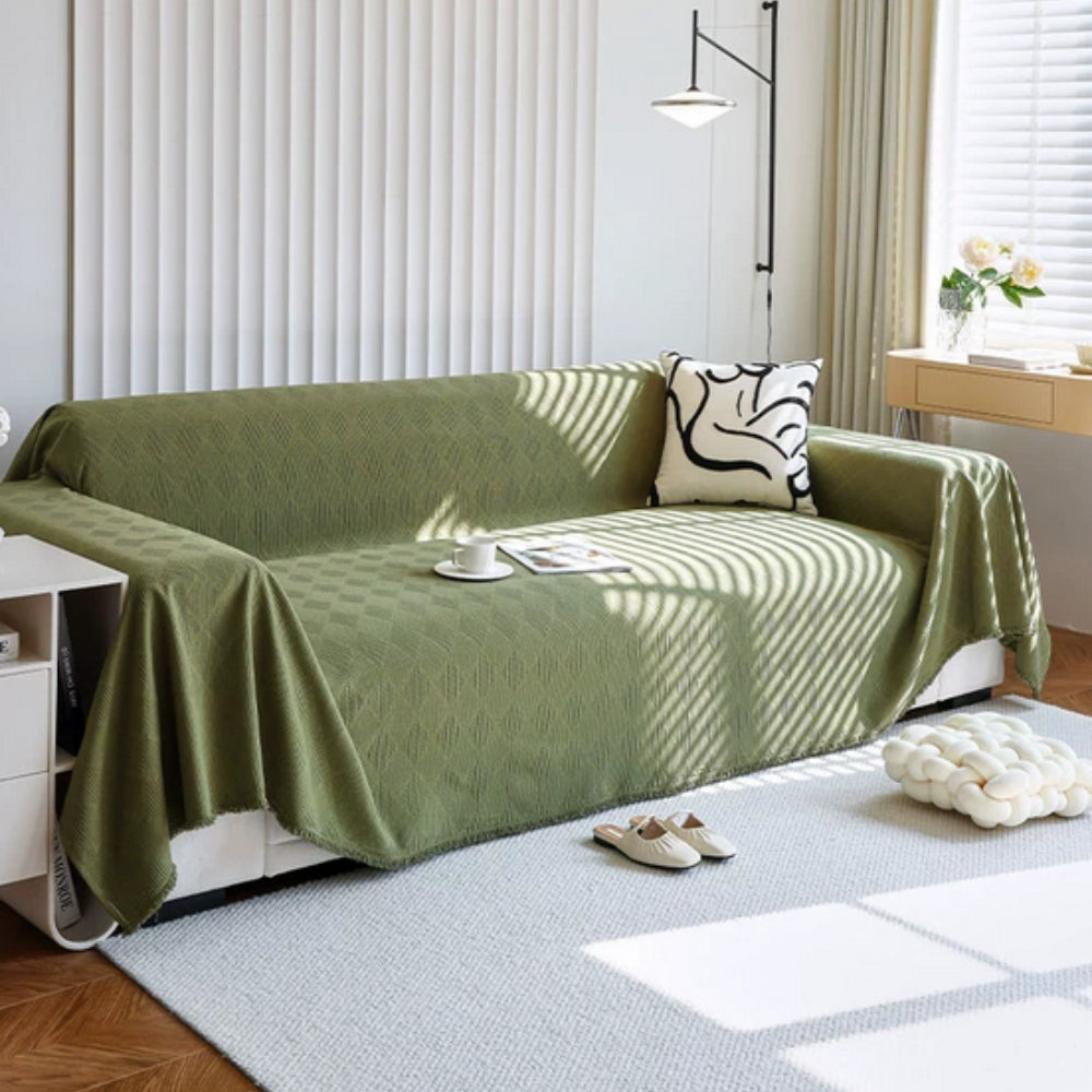 Sofahusse mit Rautenmuster – Chenille Überwurf für modernen Schutz
