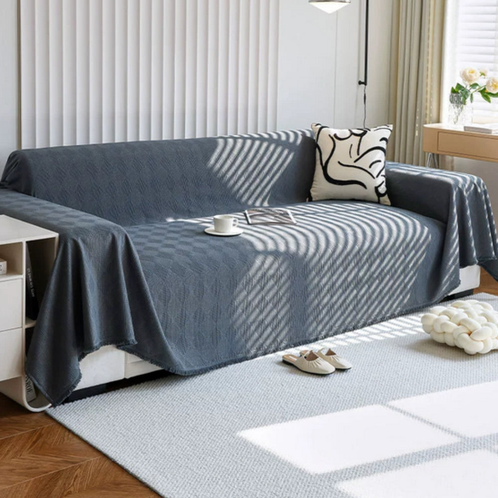 Sofahusse mit Rautenmuster – Chenille Überwurf für modernen Schutz