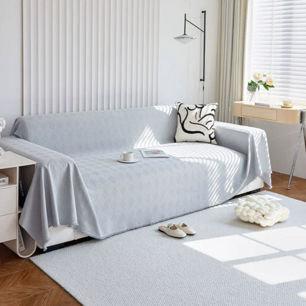 Sofahusse mit Rautenmuster – Chenille Überwurf für modernen Schutz