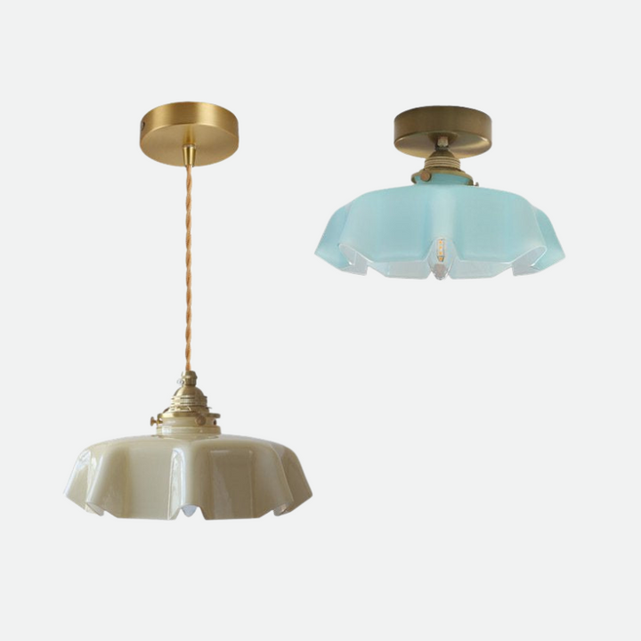 Draped Flower Glas-Decken- und Pendelleuchte im Retro-Stil