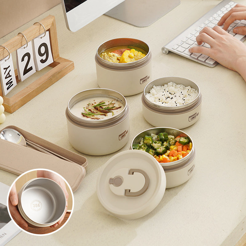 Isolierte Edelstahl-Lunchbox mit Tragetasche