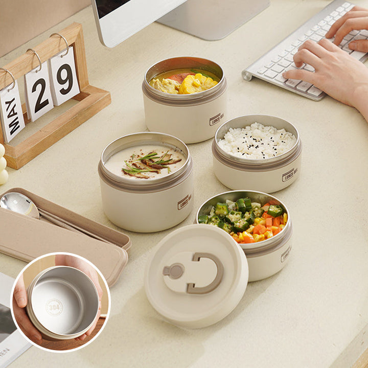 Isolierte Edelstahl-Lunchbox mit Tragetasche