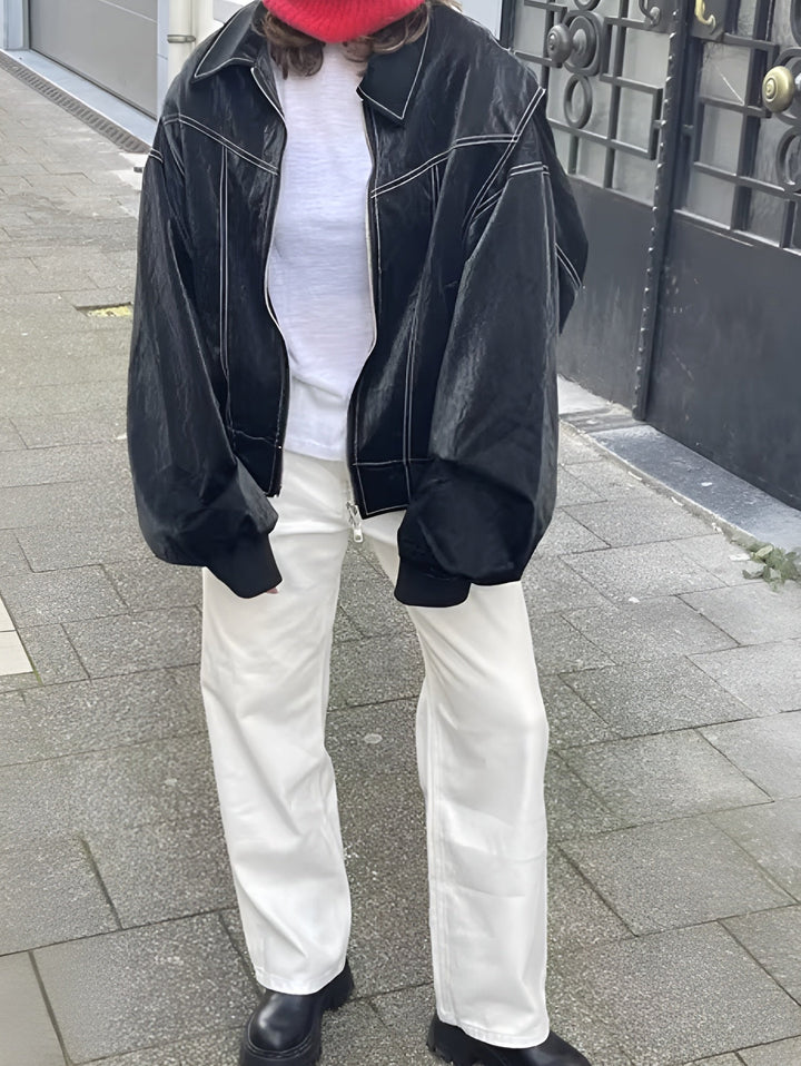 Damen Oversized Bomberjacke Mit Modernem Schnitt