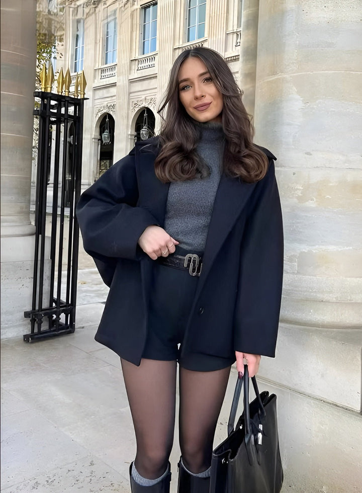 Damen Oversized Mantel Mit Knopfleiste Und Klassischem Kragen