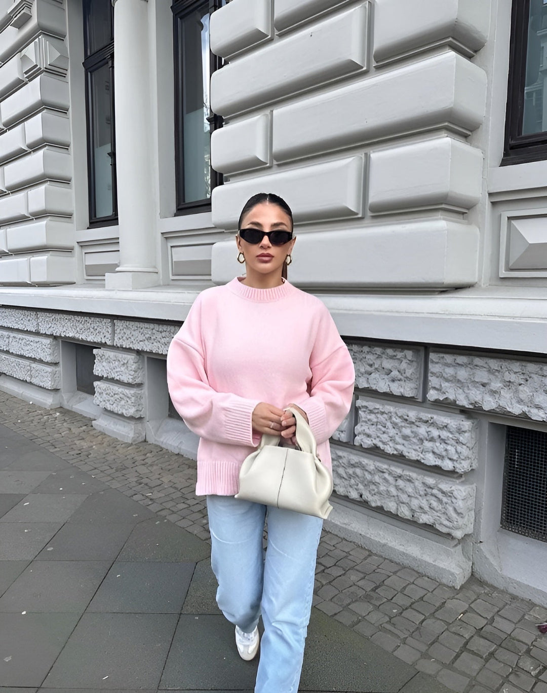 Damen Oversized Pullover In Rosa Mit Weicher Struktur