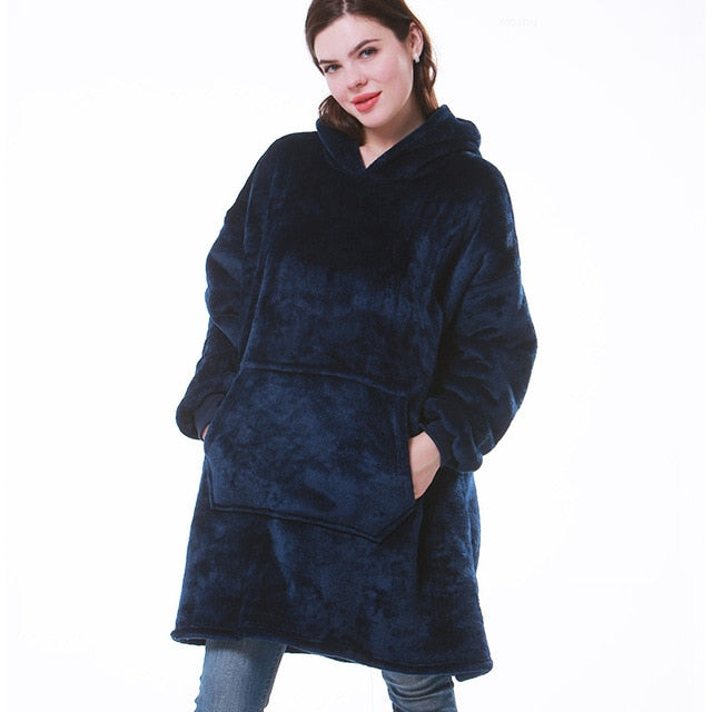 Damen Oversize Hoodie Decke Mit Kapuze
