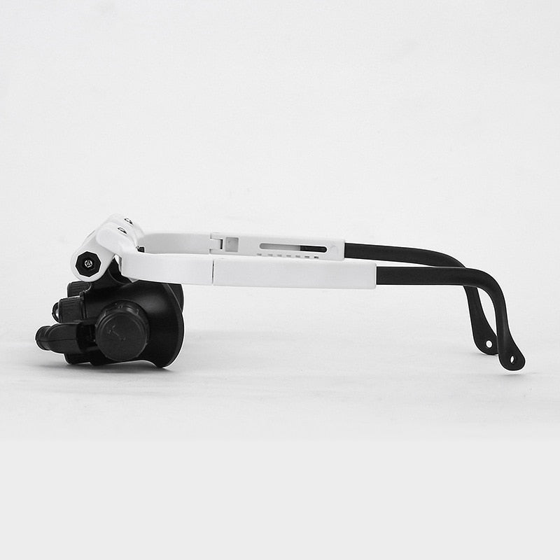 Verstellbare LED-Lupenbrille mit 3-fach Vergrößerung – Präzisionsbrille für Handwerk & Hobby