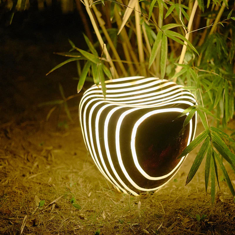 LUXELY Solar Garden Light - Modern Stone Design, 50,000-Hour Lifespan, Weatherproof Outdoor LED Lights-4