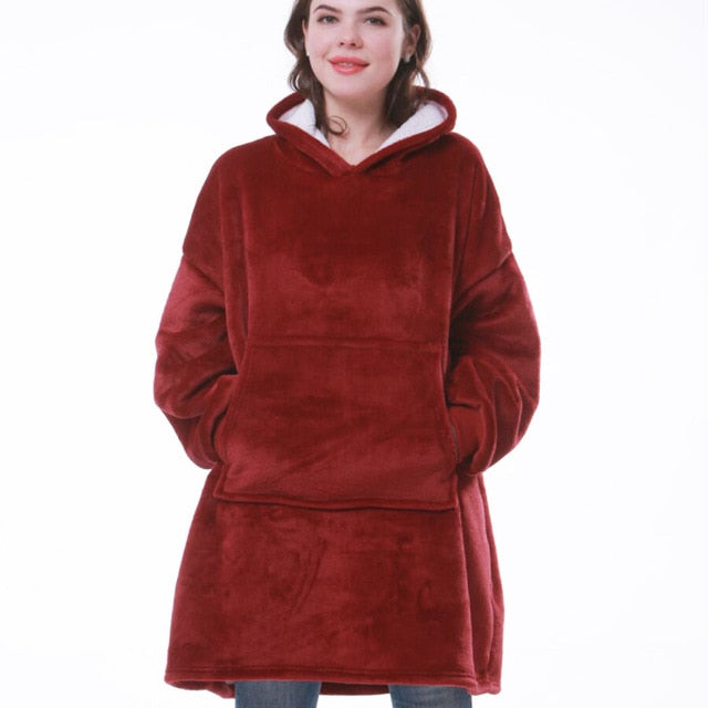 Damen Oversize Hoodie Decke Mit Kapuze