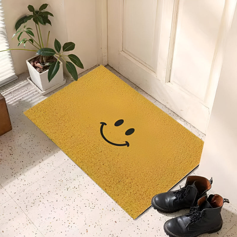 Niedliche Smiley Fußmatte – Rutschfest & Wasserabsorbierend für den Eingangsbereich