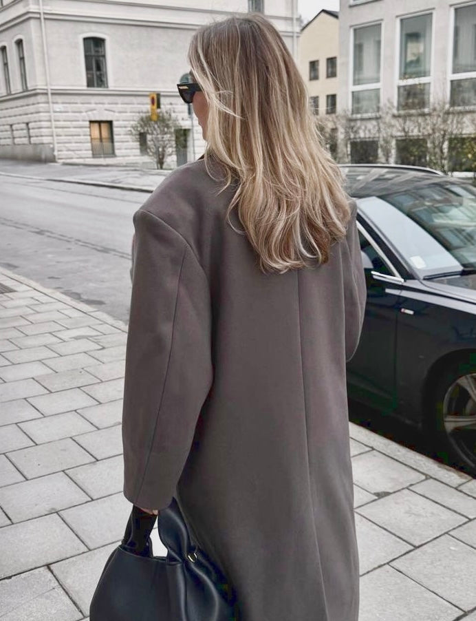 Damen Mantel Mit Doppelreihiger Knopfleiste Und Oversized Schnitt
