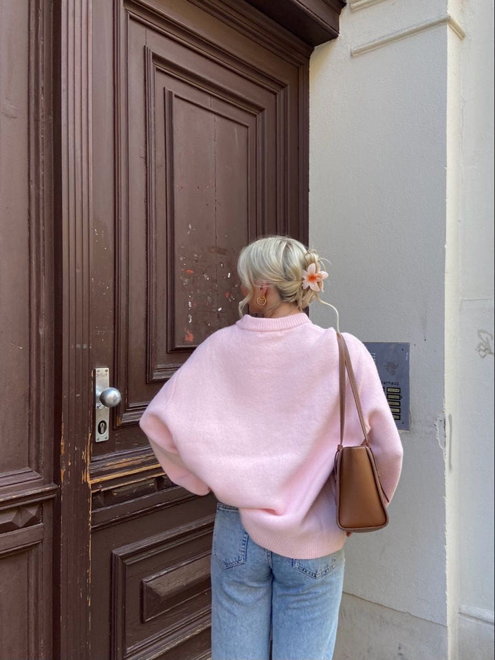 Damen Oversized Pullover In Rosa Mit Weicher Struktur