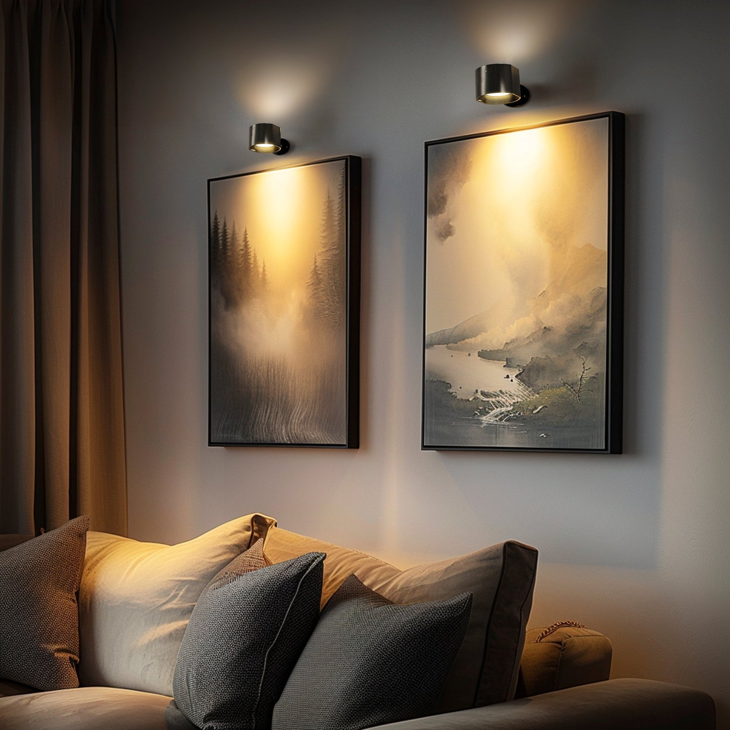 Kabellose LED-Wandleuchten im 2er-Set für Schlafzimmer und Wohnzimmer