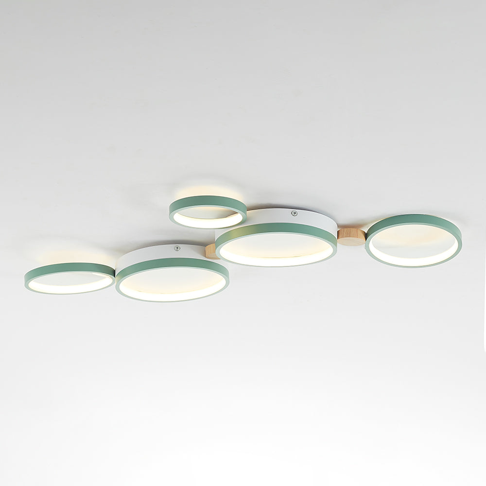 Moderne LED Deckenleuchte mit Grauen Metallringen