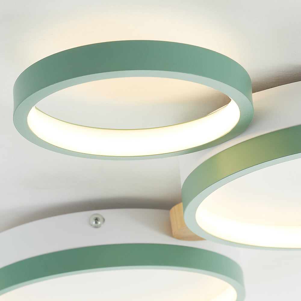 Moderne LED Deckenleuchte mit Grauen Metallringen
