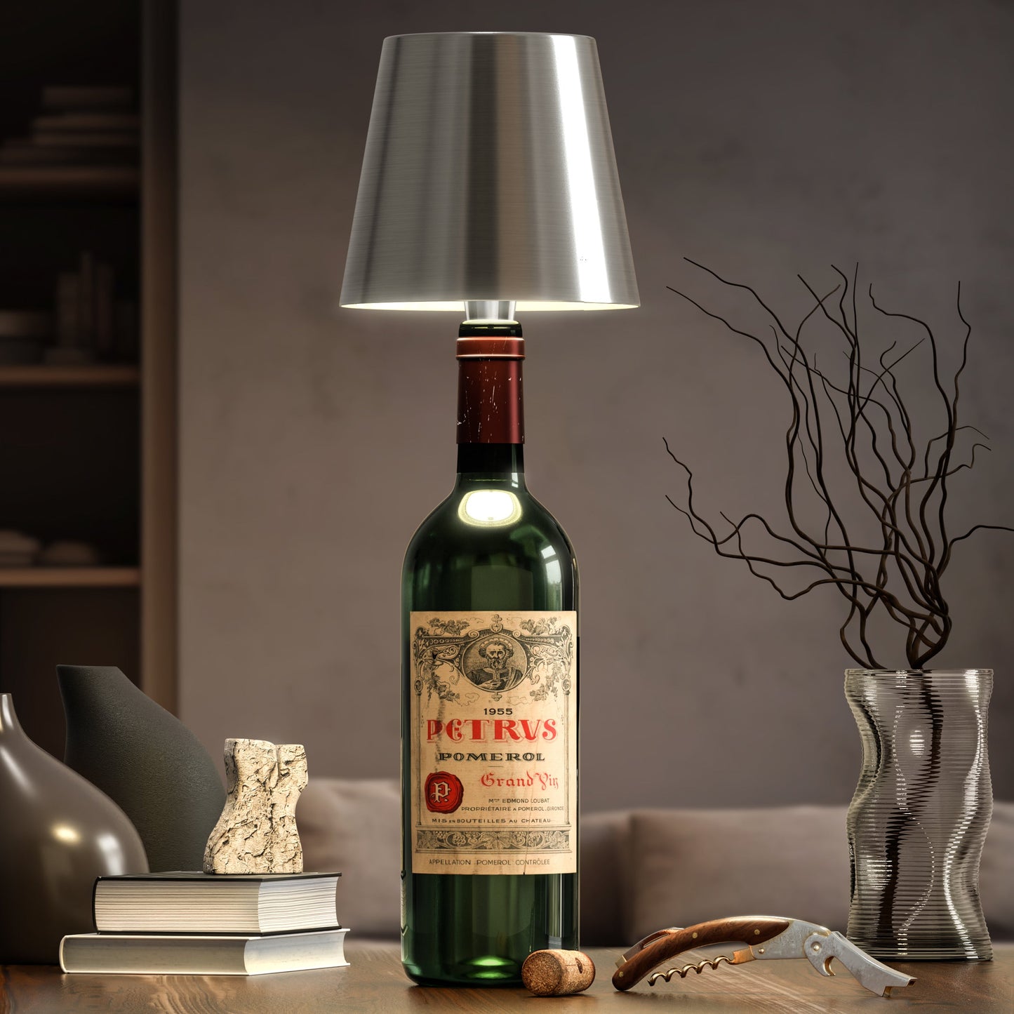 Kabellose Flaschenlampe mit USB-Aufladung für drinnen und draußen