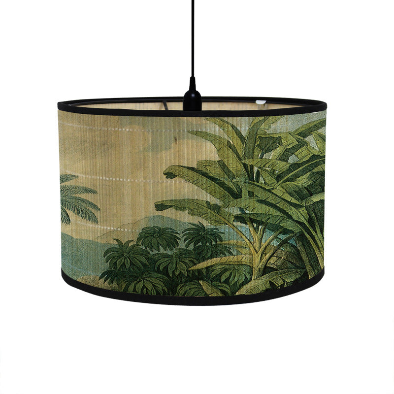 Tropischer Lampenschirm mit Tiermotiven im Vintage-Stil – rund & dekorativ