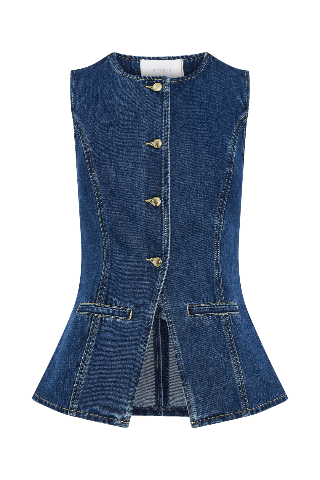 Damen Denim Set Mit Knopfleiste Und Strukturierter Silhouette