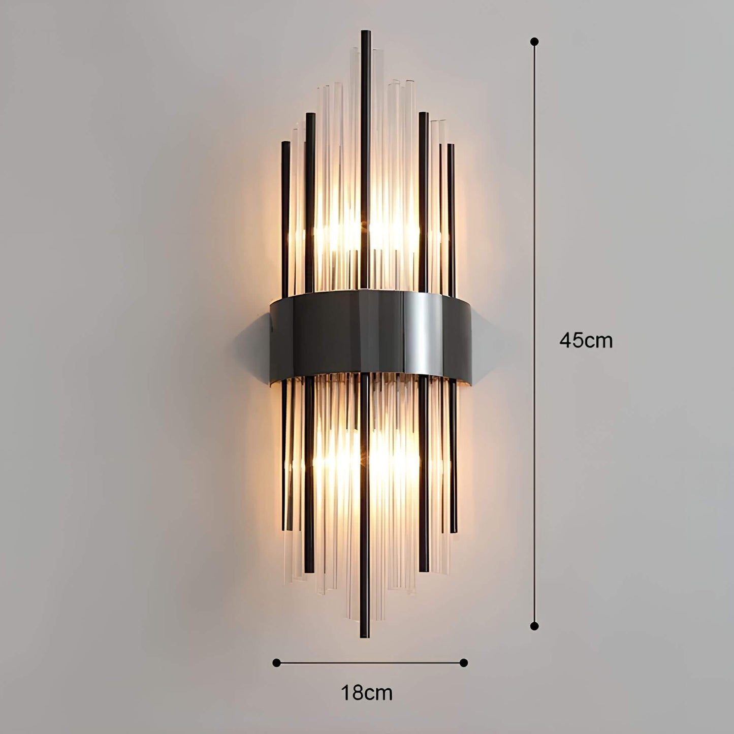 Goldene Kristall-Wandleuchte – funkelnd, elegant & warmweiß