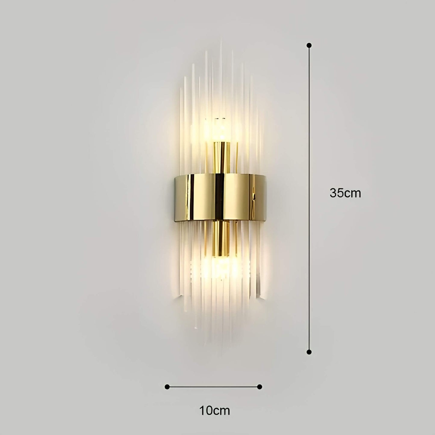 Goldene Kristall-Wandleuchte – funkelnd, elegant & warmweiß