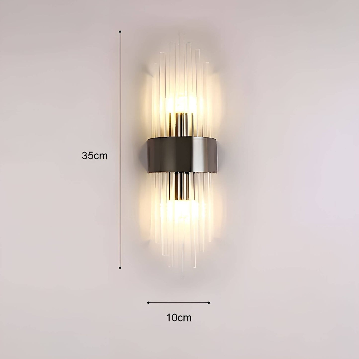 Goldene Kristall-Wandleuchte – funkelnd, elegant & warmweiß
