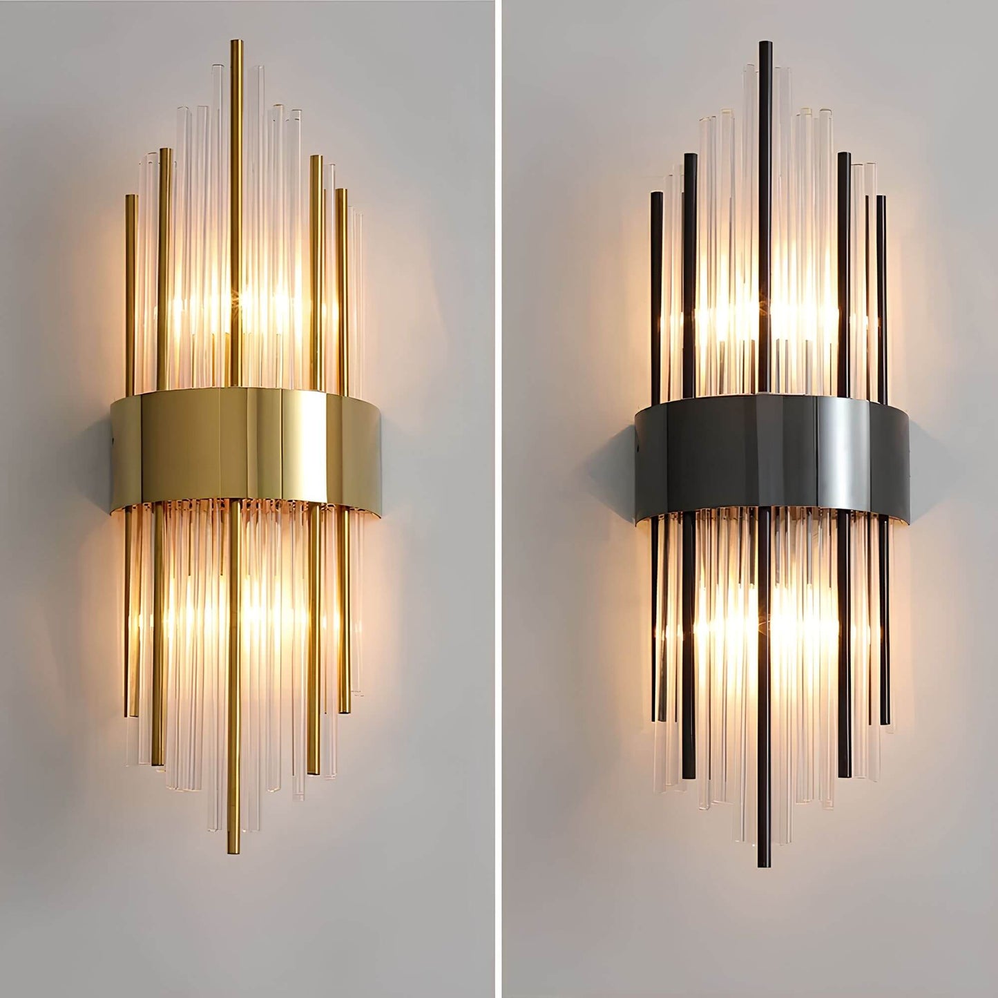 Goldene Kristall-Wandleuchte – funkelnd, elegant & warmweiß