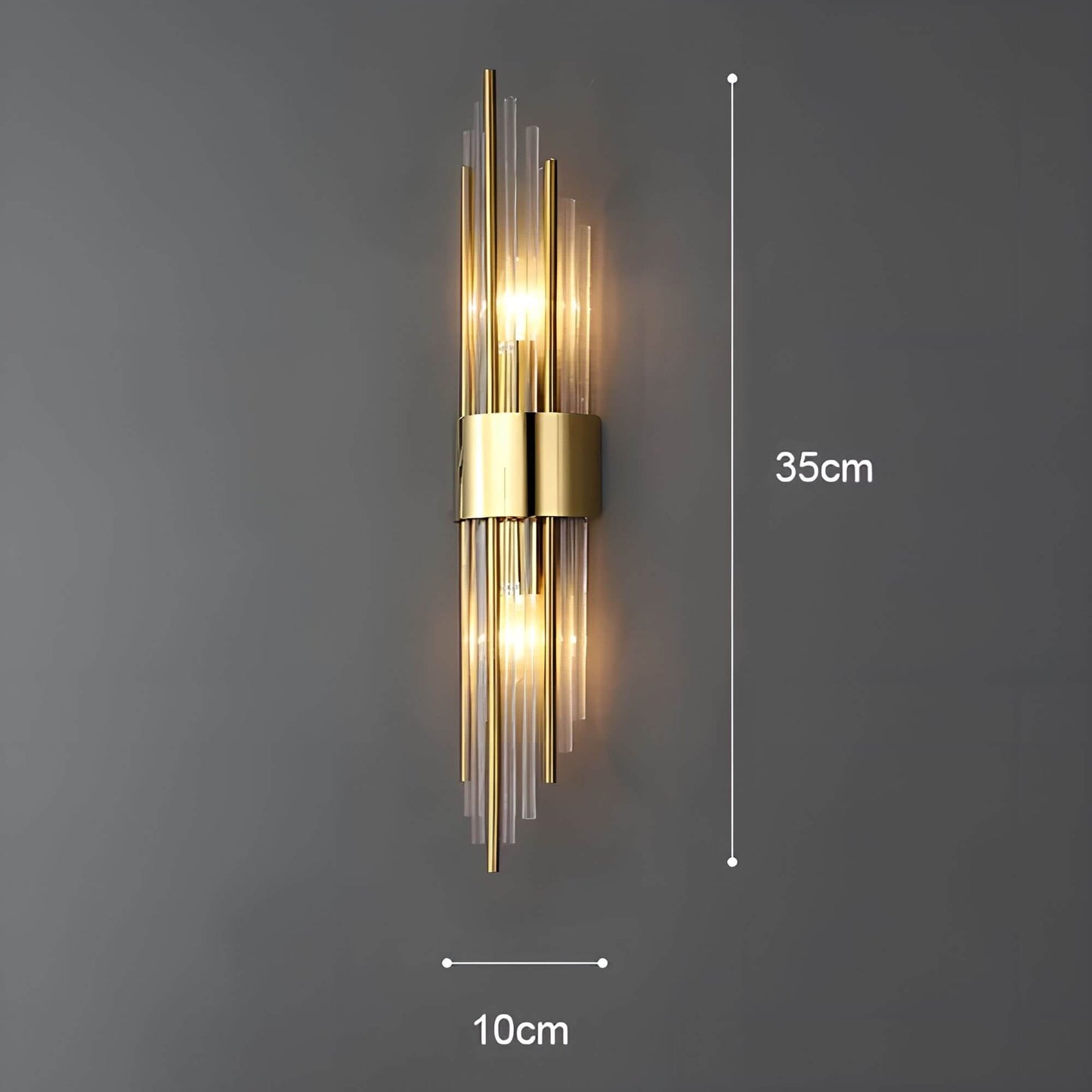 Goldene Kristall-Wandleuchte – funkelnd, elegant & warmweiß
