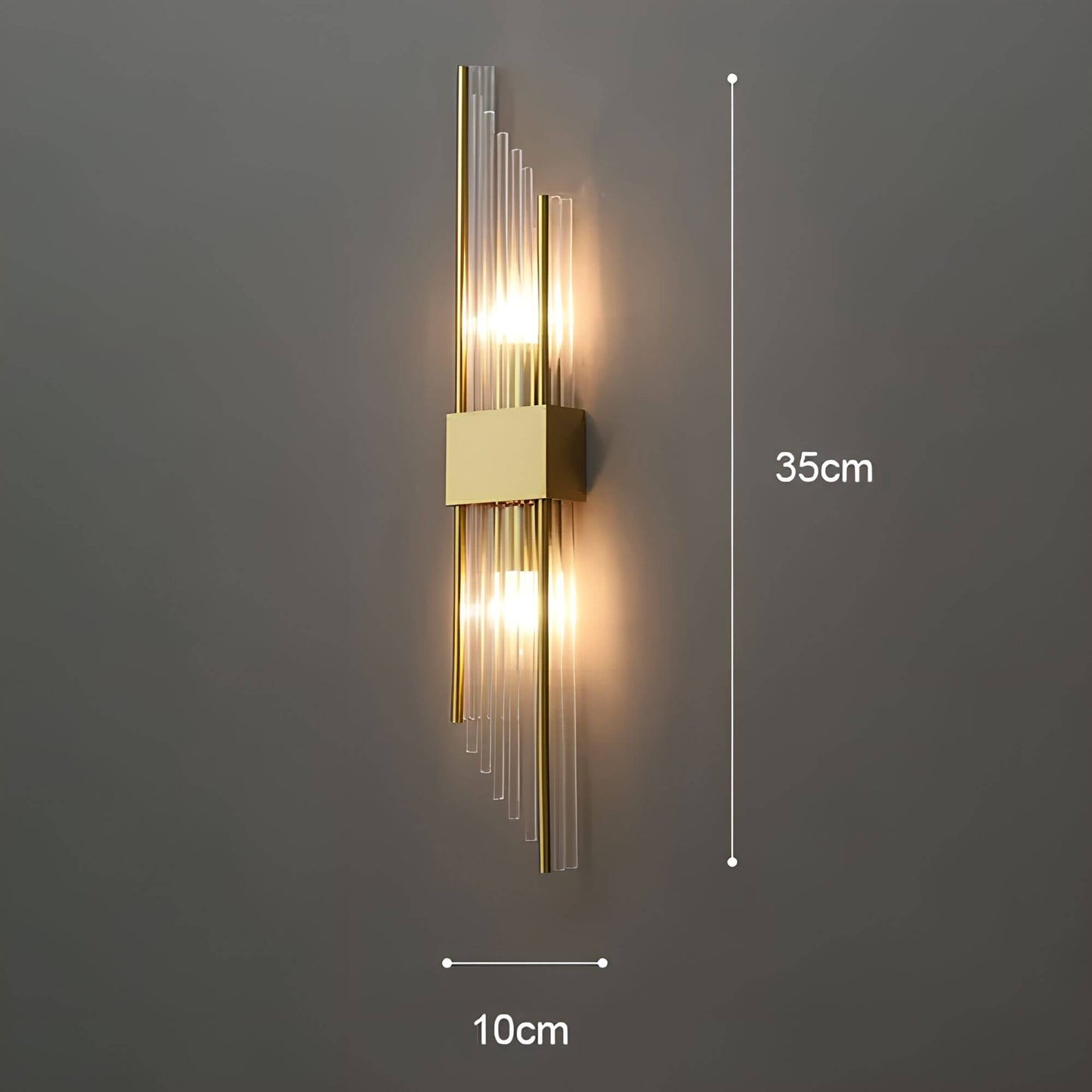 Goldene Kristall-Wandleuchte – funkelnd, elegant & warmweiß