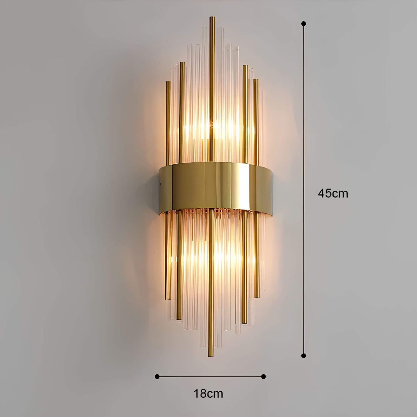 Goldene Kristall-Wandleuchte – funkelnd, elegant & warmweiß