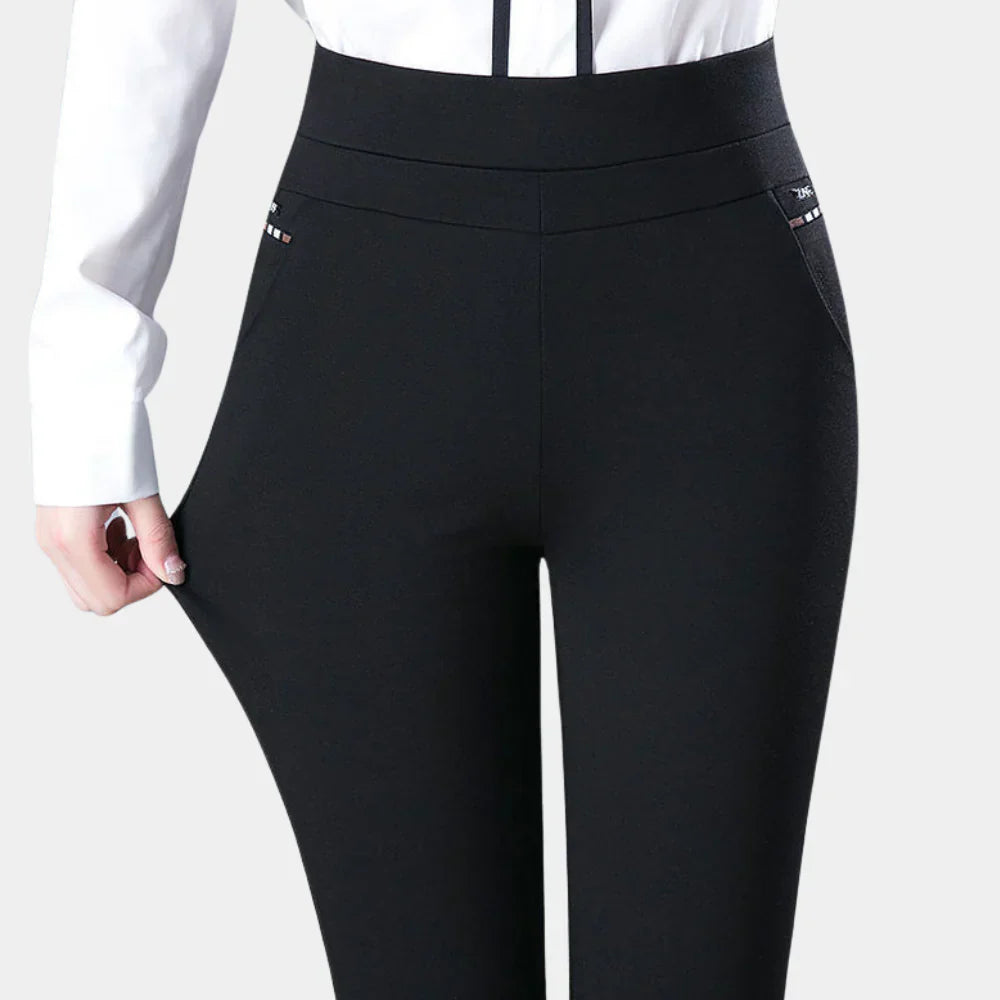 Damen Stretchhose Mit Hohem Bund
