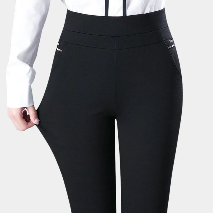 Damen Stretchhose Mit Hohem Bund