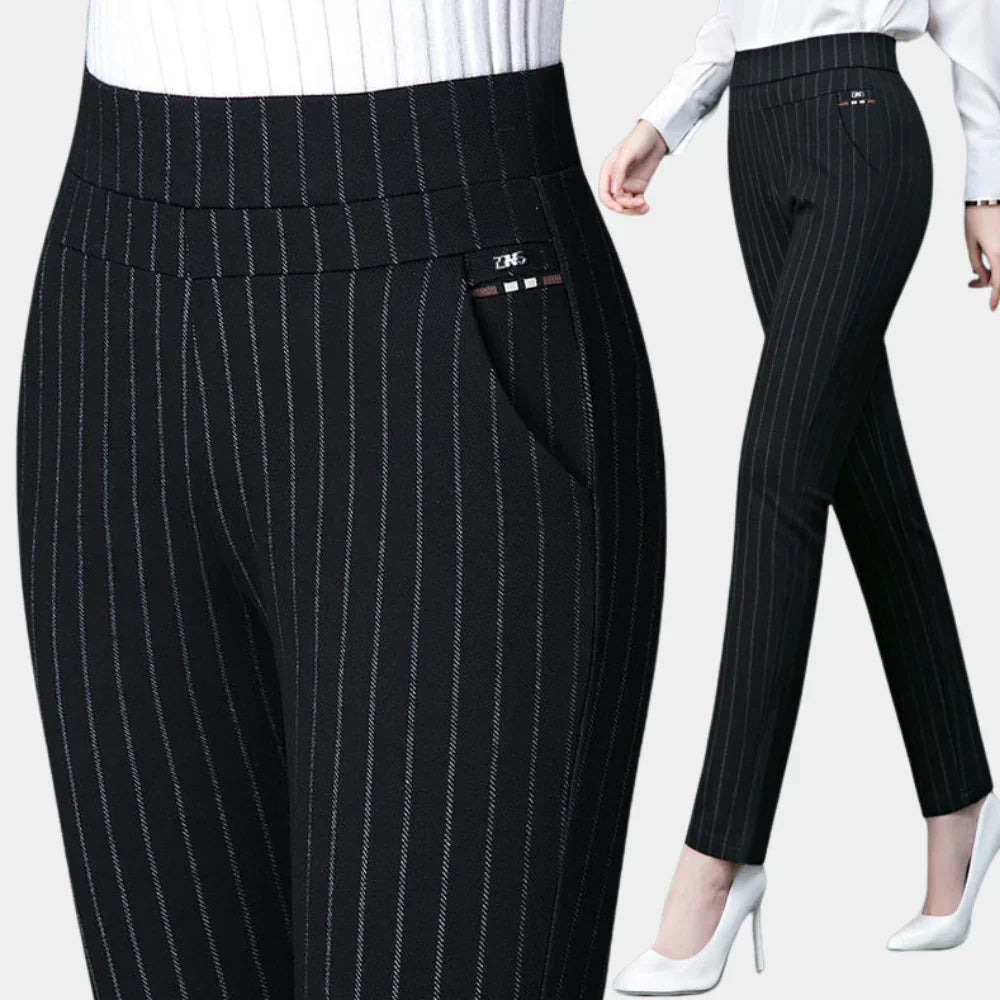 Damen Stretchhose Mit Hohem Bund
