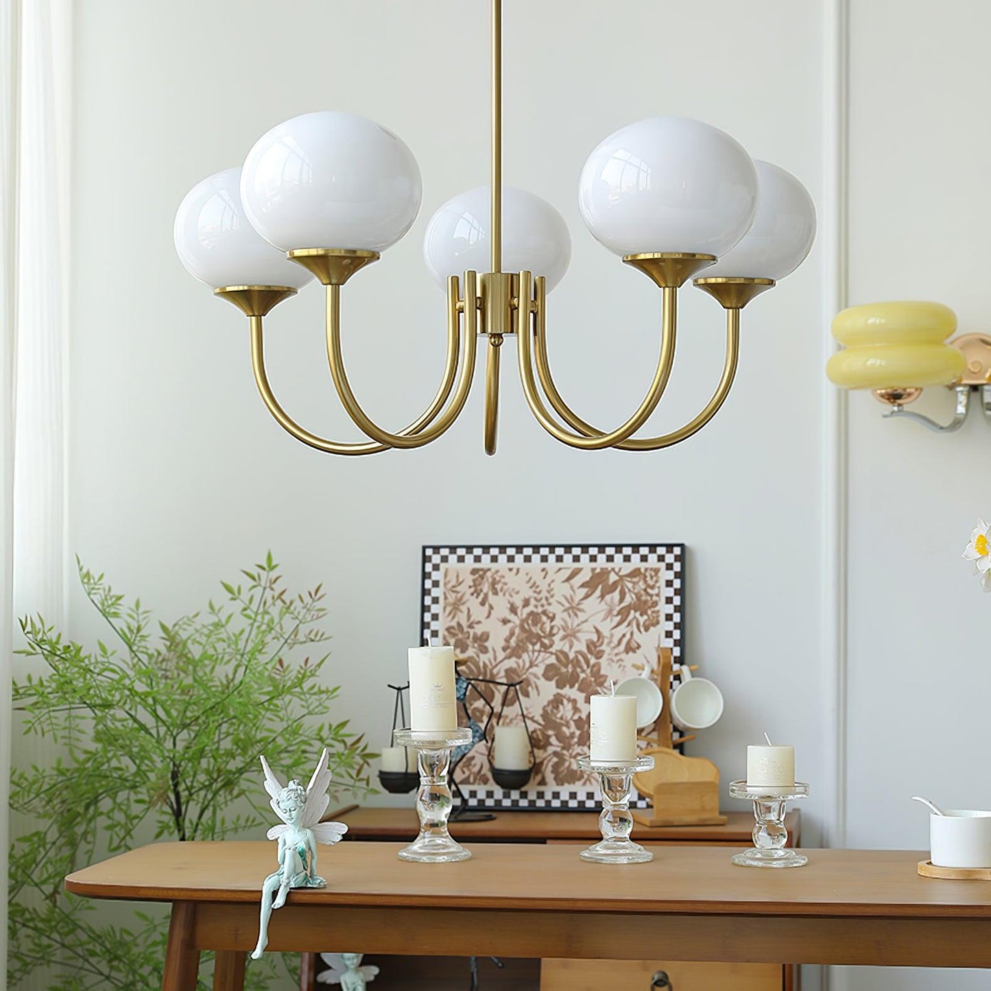Moderne Deckenleuchte mit Rosa Glas & Gold – Stilvolle LED Lampe fürs Wohnzimmer