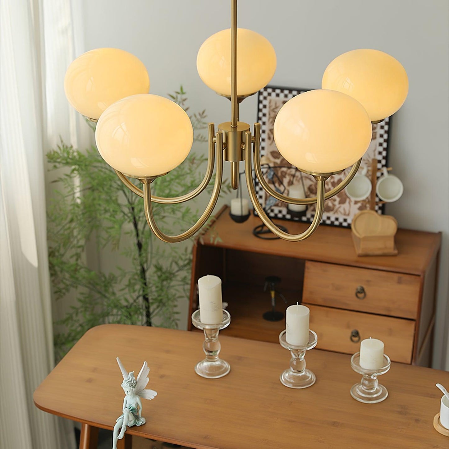 Moderne Deckenleuchte mit Rosa Glas & Gold – Stilvolle LED Lampe fürs Wohnzimmer