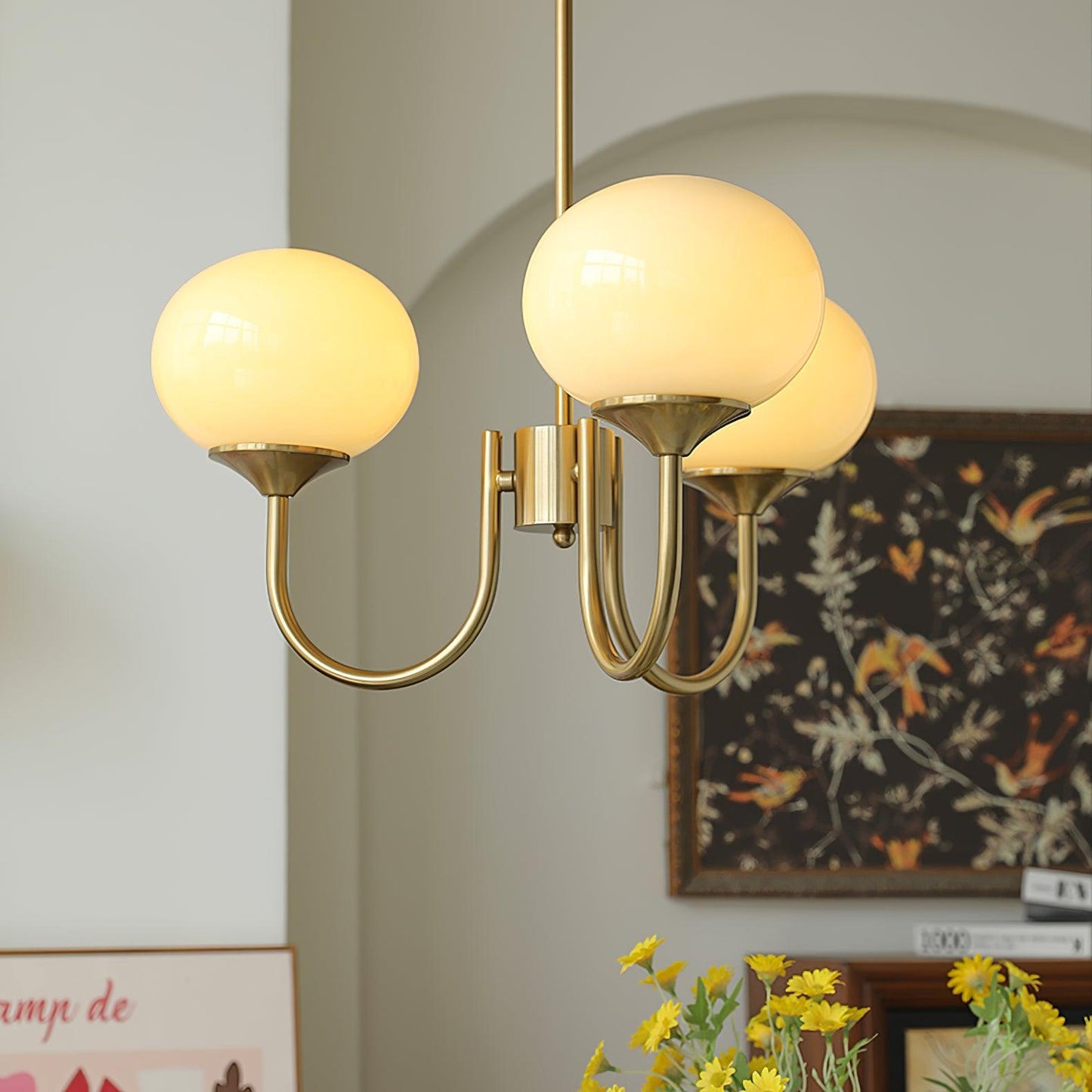 Moderne Deckenleuchte mit Rosa Glas & Gold – Stilvolle LED Lampe fürs Wohnzimmer