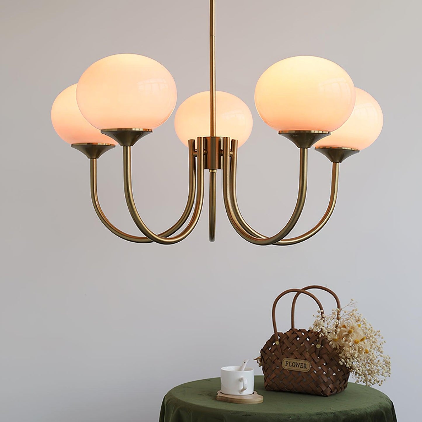 Moderne Deckenleuchte mit Rosa Glas & Gold – Stilvolle LED Lampe fürs Wohnzimmer