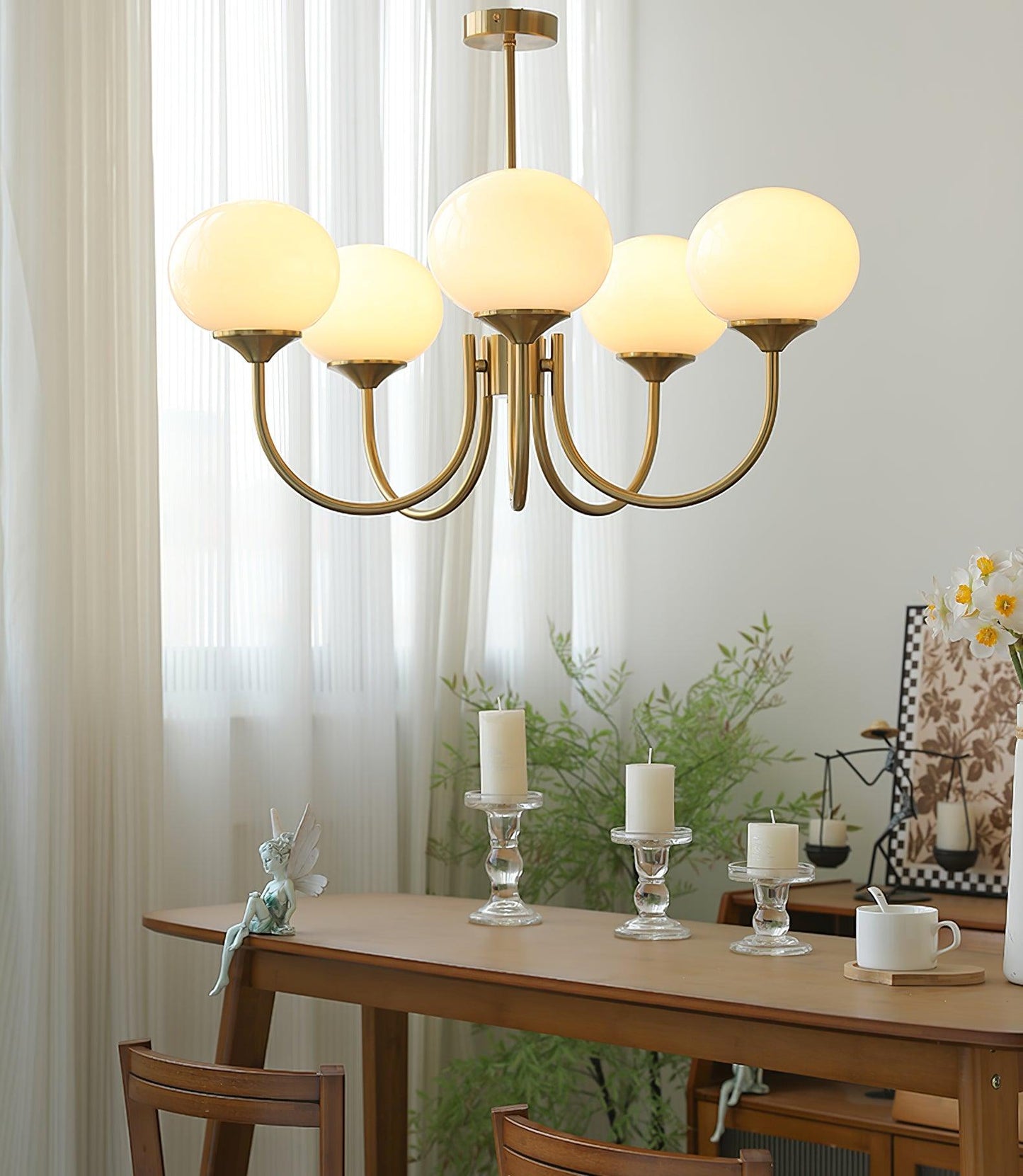 Moderne Deckenleuchte mit Rosa Glas & Gold – Stilvolle LED Lampe fürs Wohnzimmer