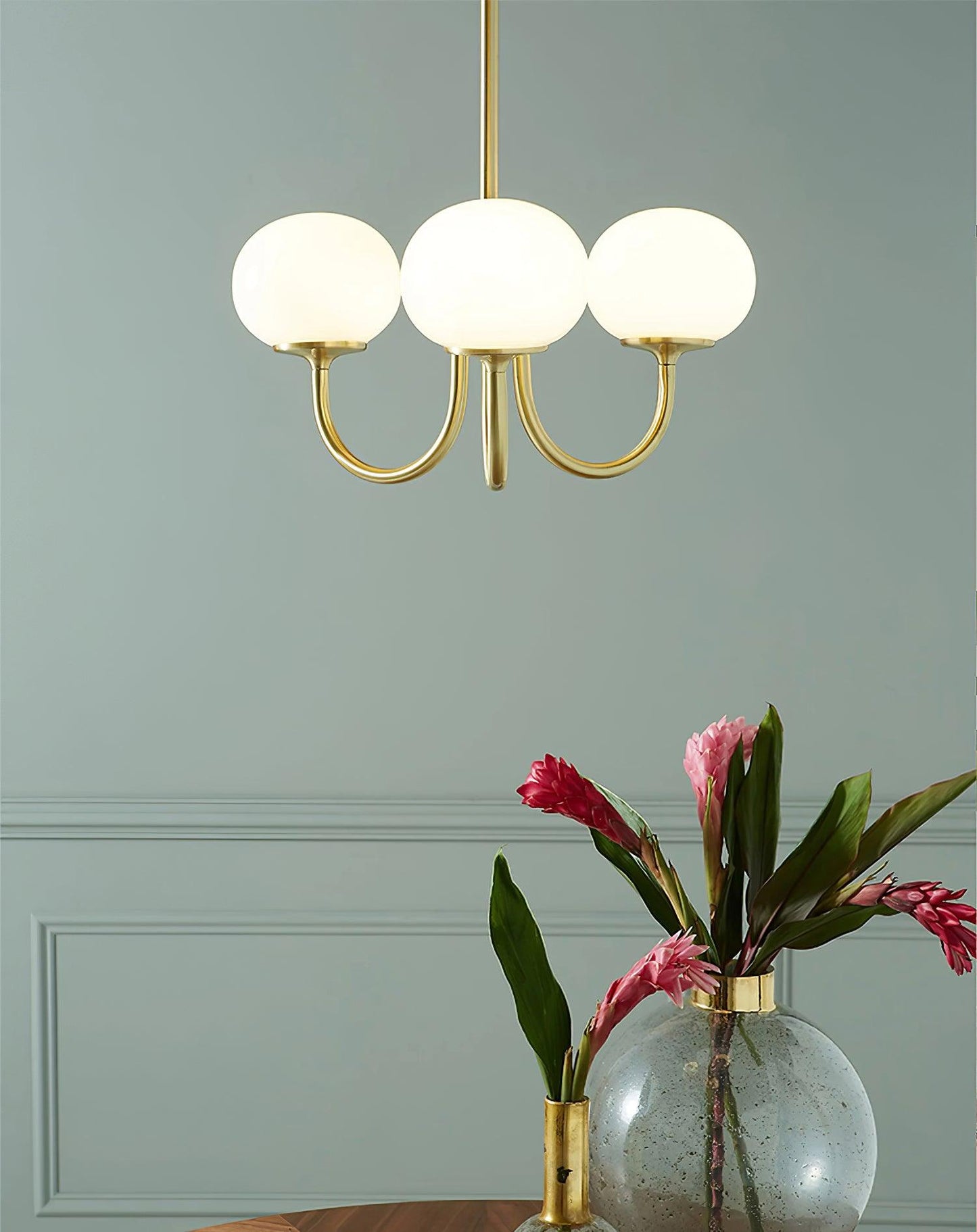 Moderne Deckenleuchte mit Rosa Glas & Gold – Stilvolle LED Lampe fürs Wohnzimmer
